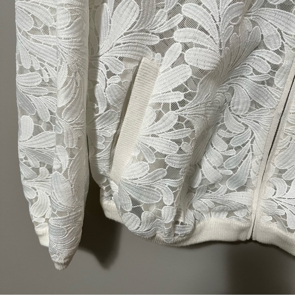 Mint Velvet Lace Bomber Jacket Ivory - Picture 4 of 8